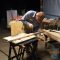 Cutting a limber hole in a floor