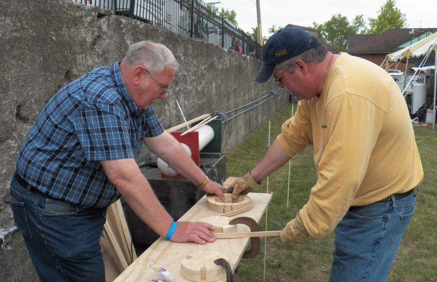 Steaming the white oak for mast hoops