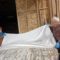 Dynel is a closely woven fabric -- for us much better than fiberglass